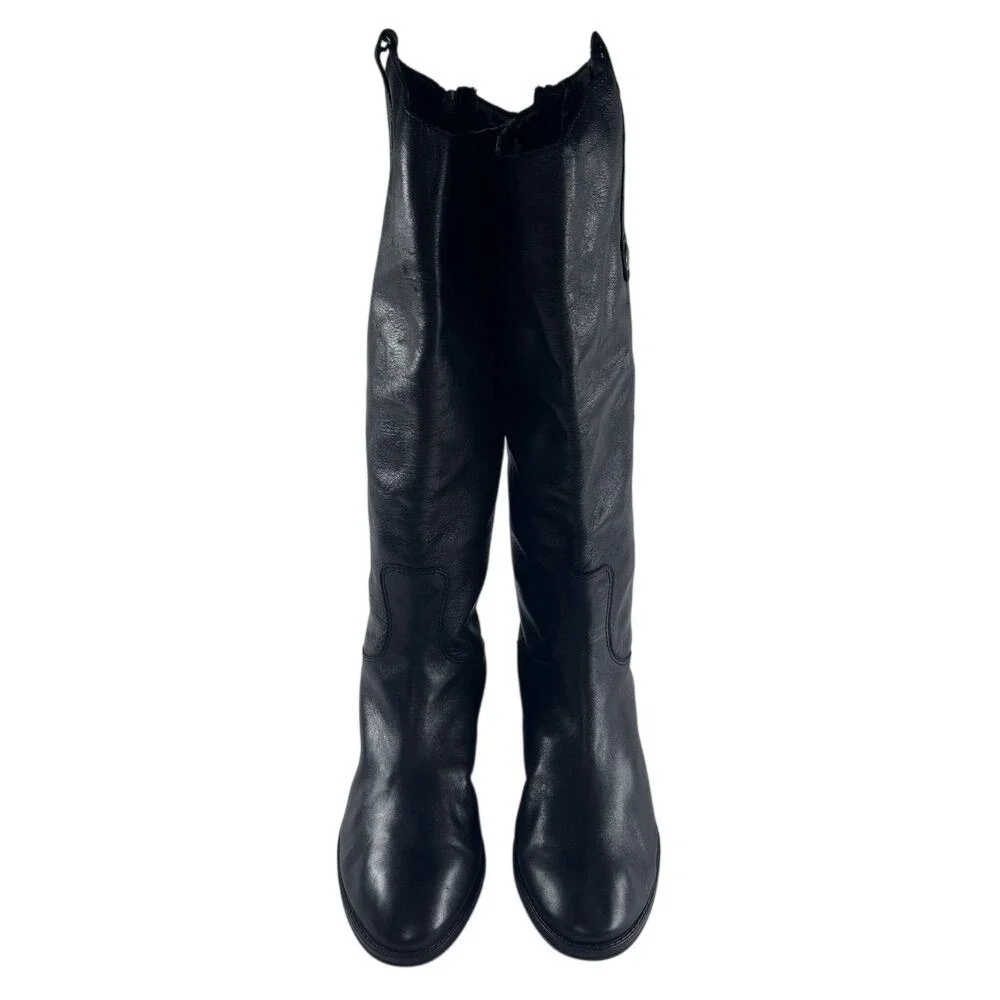 Sam Edelman Black Leather Riding Boots Knee High Womens Sz 7 Equestrian‎ Western